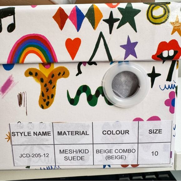 New Jeffrey Campbell Cream Beige Mesh Studd Flats Suede Piping Women's size 10 - Picture 8 of 8